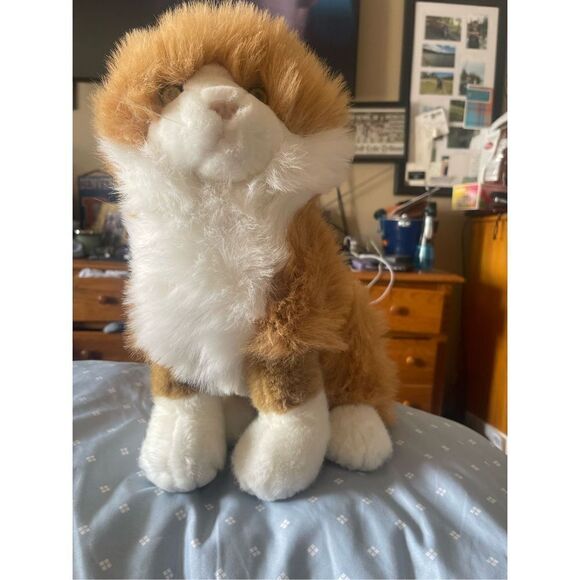 American Wego Toy White & Tan 13" Sitting Maltese Cat Plush Stuffed Animal - Picture 14 of 14